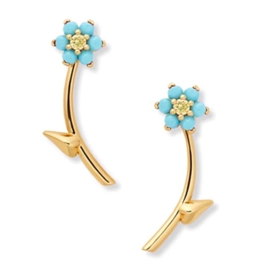 KATE SPADE Myosotis Flower Ear Jacket Earrings